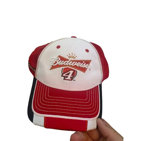 Chase Authentics Red Nascar Budweiser 4 Baseball Cap Size MD/LG - Picture 2 of 5